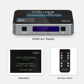 Switch Hdmi 4x1 Con Extractor De Audio 3